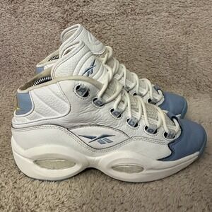 Reebok Question Mid "Baby Blue" White Light Blue Basketball Sneakers Size 6.5